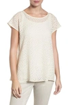 EILEEN FISHER CUTWORK SILK TOP,R7GTT-T4351M