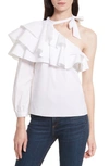 VERONICA BEARD GIGI RUFFLE ONE-SHOULDER TOP,1710SCP4462