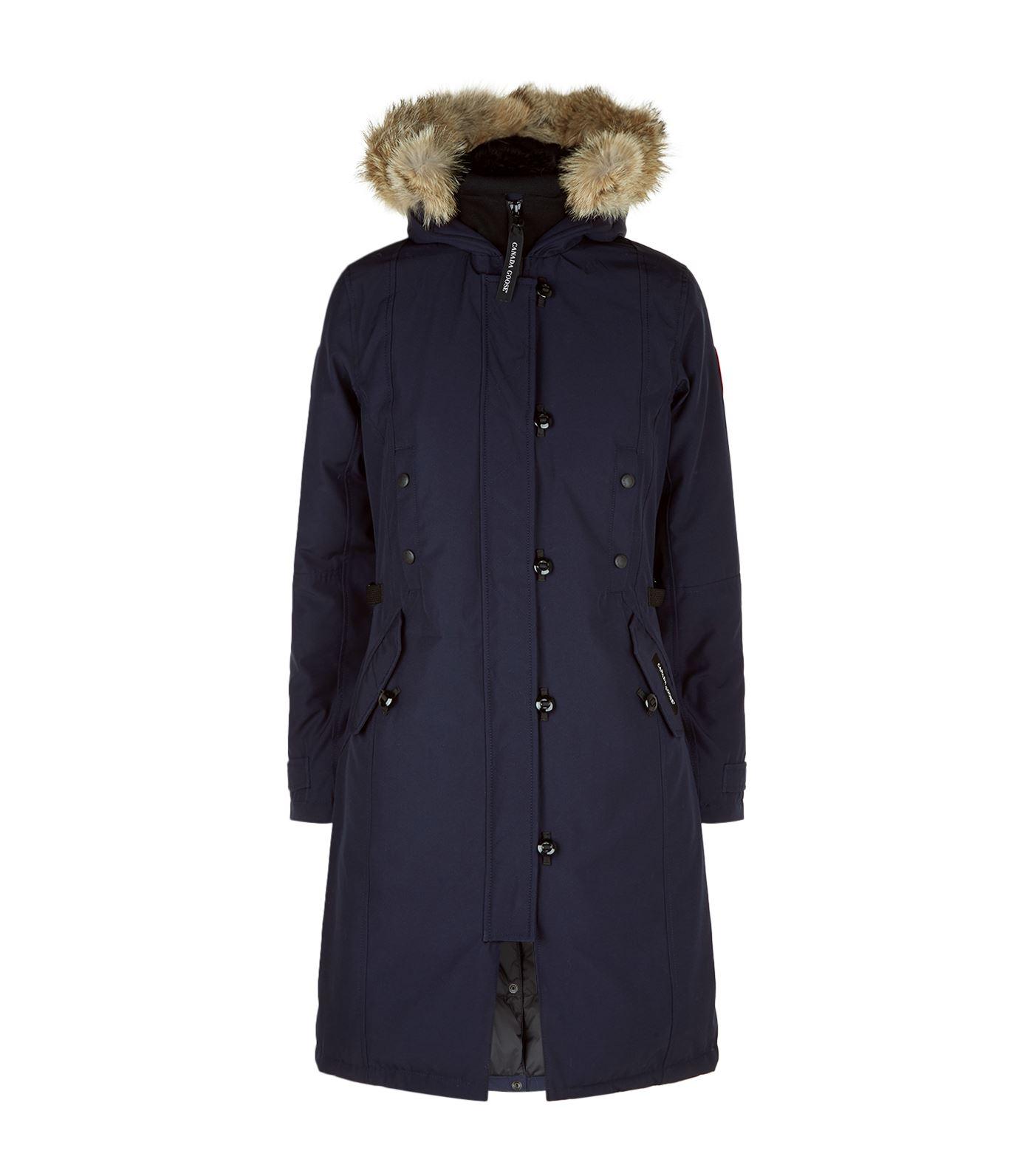 kensington slim fit down parka with genuine coyote fur trim