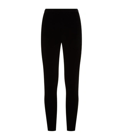 Eileen Fisher Slouchy Velvet Ankle Trousers In Black