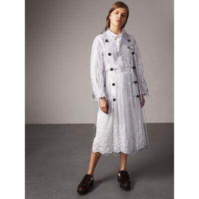 Burberry Plastic Trench Coat In Crystal 