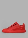 Balenciaga Men's Arena Leather Mid-top Sneakers In Rouge Grenade