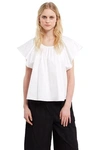 OPENING CEREMONY OPENING CEREMONY SATEEN FLUTTER SLEEVE TOP,ST96636