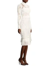 ALEXIS Anabella Ruched Lace Midi Dress