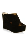 SERGIO ROSSI Alma Suede Platform Wedge Sandals