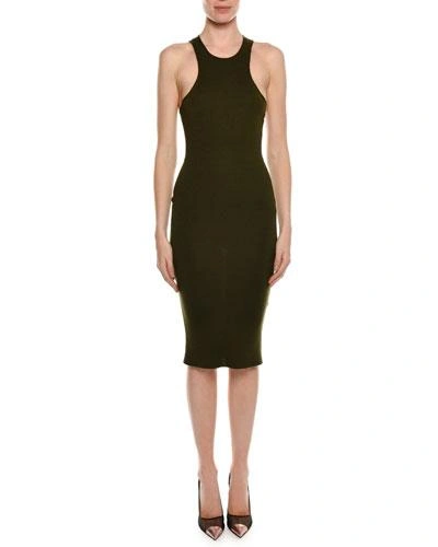 Tom Ford High-neck Racerback Fitted Midi Dress