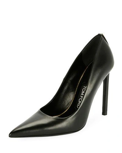 Tom Ford Pointed-toe 105mm Leather Pump In Black