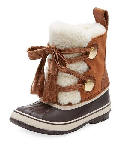 Chloé Sorel X Chloe Women's Waterproof Suede & Shearling Lace Up Cold-weather Booties In Brown