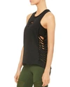Alo Yoga Cut It Out Long Tank In Black