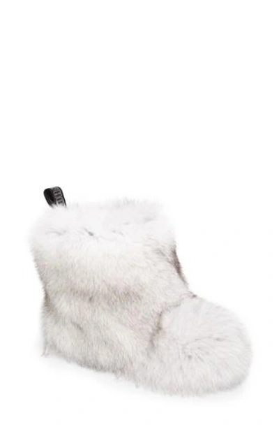 Jimmy Choo Dalton Flat White Fox Fur Boots With Rabbit Fur Lining