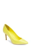 Calvin Klein 'gayle' Pointy Toe Pump In Blush/ Gold Leather