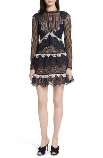 self portrait wave lace dress Self-Portrait | Dresses | Selfportrait Wave Trim Mini Dress