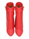 Givenchy Shark Lock Leather Boots In Red