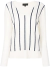 Cashmere In Love Sanem Striped Jumper In White