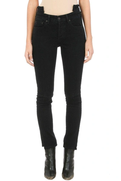 Vetements Rework Biker Straight Cropped High-rise Jeans In Black