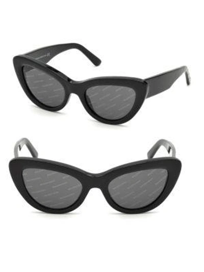 Balenciaga 53mm Cat Eye Sunglasses In Black
