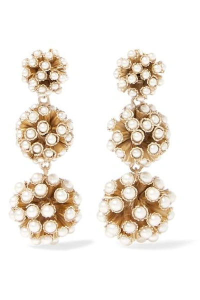 Rosantica Futura Gold-tone Faux Pearl Clip Earrings