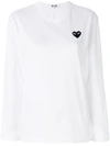 COMME DES GARÇONS PLAY HEART-PATCH COTTON LONG-SLEEVE T-SHIRT,P1T12012503753