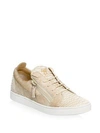 GIUSEPPE ZANOTTI Embossed Leather Low-Top Sneakers