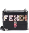 Fendi Mini Kan I Studded Leather Crossbody Bag In Black