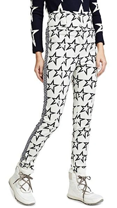 Perfect Moment Morillon High Waist Skinny Trousers In Snow White/black Stars
