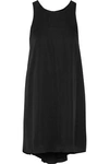 MILLY MILLY WOMAN SILK-BLEND CREPE DE CHINE MINI DRESS BLACK,3074457345617573756