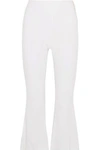 ANTONIO BERARDI WOMAN CROPPED STRETCH-CADY FLARED PANTS WHITE,GB 2526016083732201