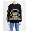 Balenciaga Homme Striped Cotton-jersey Sweatshirt In Black Yellow
