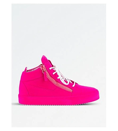 Giuseppe Zanotti Velvet Spray High-top Sneakers In Pink