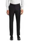 Isaia Gregory Basic Wool Trousers In Charcoal