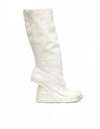 GUIDI WHITE LEATHER BOOTS,6010