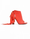 A.F.VANDEVORST RED LEATHER OPEN-TOE ANKLE BOOTS,151-3313-002