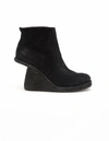 Guidi Wedge Heel Suede Ankle Boots In Black