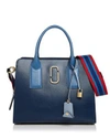 Marc Jacobs Big Shot Color Block Saffiano Leather Satchel In Blue Sea Multi/gold