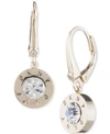 DKNY CRYSTAL LOGO DROP EARRINGS