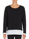 ANDREW MARC Mock Layer Pullover,0400096550037