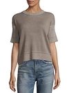 INHABIT Dropped Shoulder Cashmere and Linen Tee,0400096694338