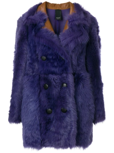 Numerootto Double Breasted Coat - Purple