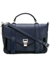 Proenza Schouler Ps1+ Medium Leather Satchel Bag, Indigo In Blue