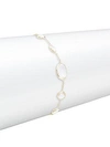 SAKS FIFTH AVENUE CLEAR QUARTZ SINGLE STRAND BRACELET,0400095590487