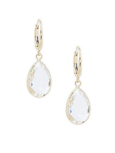 Saks Fifth Avenue Clear Quartz Teardrop Dangle & Drop Earrings In Gold