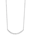 KC DESIGNS Diamond and 14K White Gold Modern Curve Bar Necklace,0400096312758