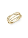 KC DESIGNS CRISSCROSS 14K WHITE DIAMOND AND 14K GOLD RING,0400095216238