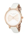 TED BAKER STAINLESS STEEL AND LEATHER STRAP WATCH,0400096065851