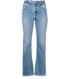 DONE Blue High-Rise Bootcut Jeans,RE37P34