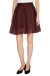 Maje Juliette Pleated Embroidered Mesh Skirt In Rouge
