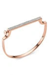 Monica Vinader Rose Gold Vermeil Signature Thin Diamond Bangle In Rose Gold/ Diamond