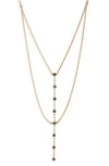 MADEWELL NUIT LAYERED LARIAT NECKLACE,H4048