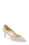 Jimmy Choo Romy Dusty Glitter Pump In Silver