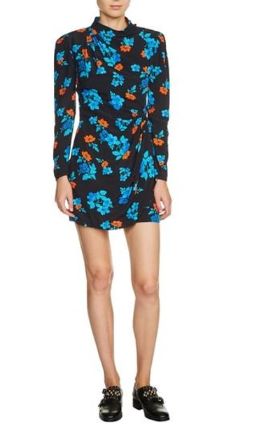 MAJE RIPITA RUCHED FLORAL-PRINT MINI DRESS H17RIPITA